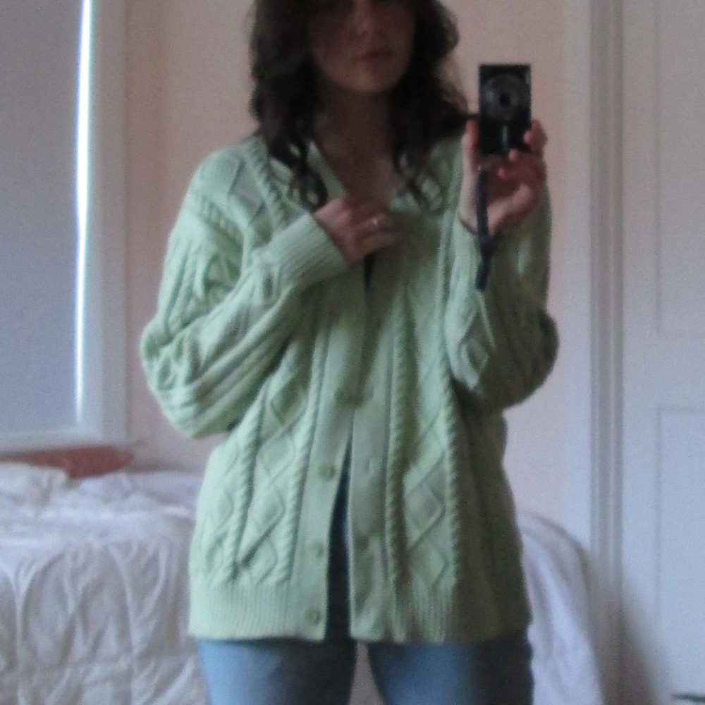 Sunday Best Light Green Knit Cardigan